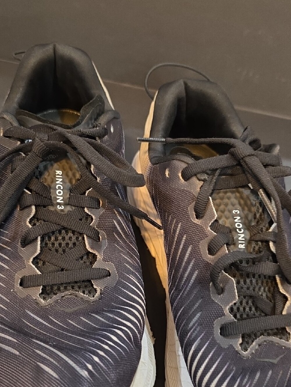 Hoka Rincon 3 Womens Black and White Cushioned Running Sneakers Size 8D Wide - Picture 5 of 10